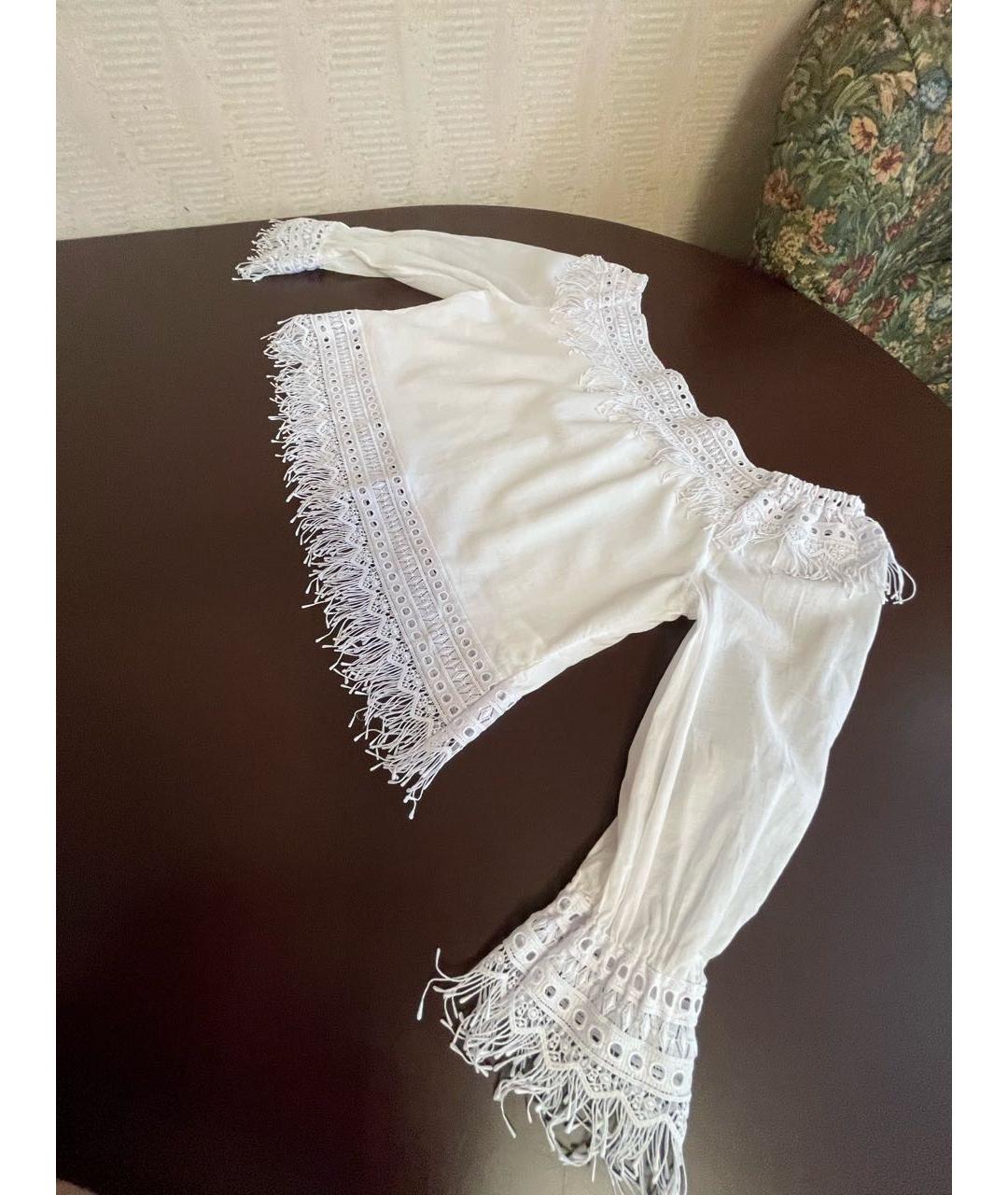 CHARO RUIZ Белая хлопковая блузы, фото 5