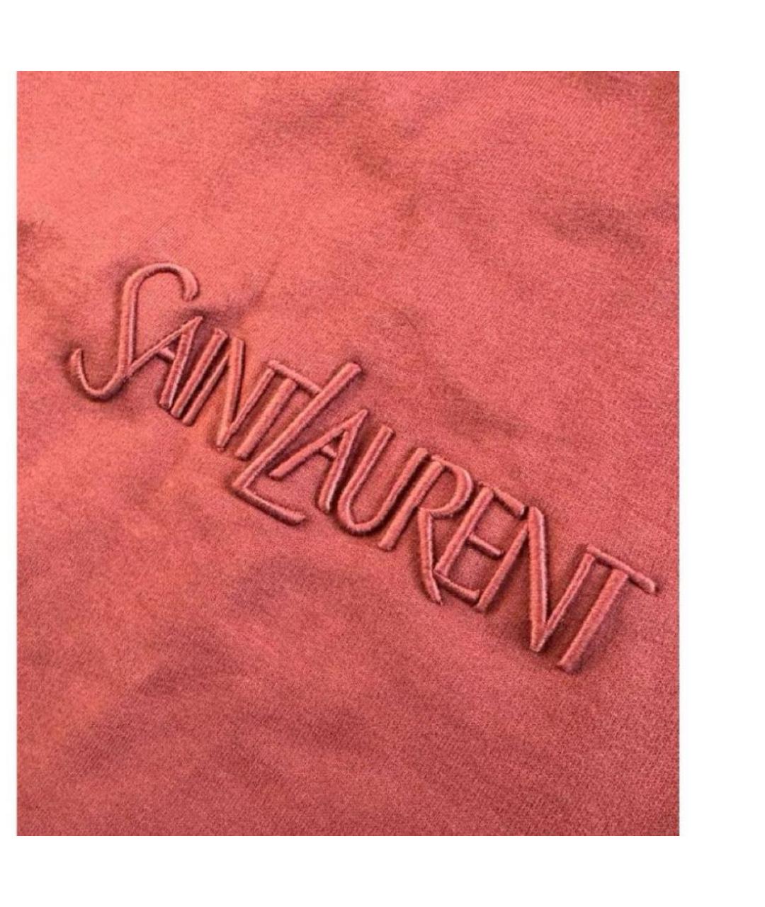 SAINT LAURENT Бордовая хлопковая сумка тоут, фото 5