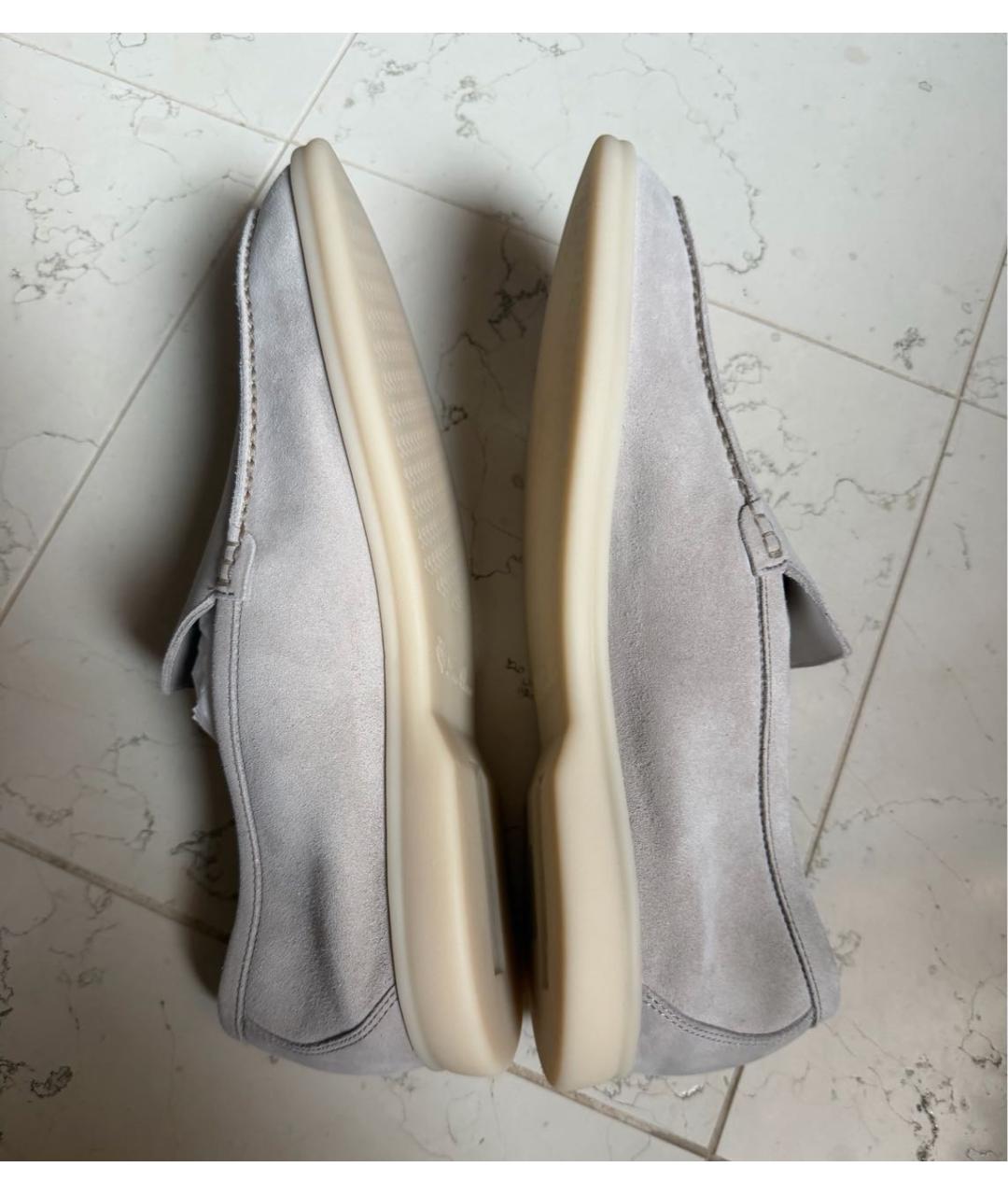 LORO PIANA Бежевые замшевые лоферы, фото 4
