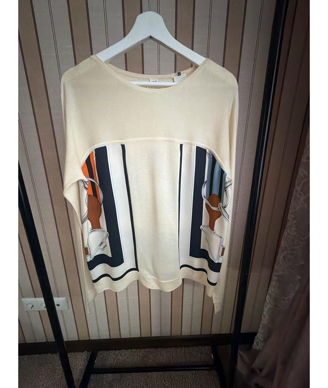 HERMES Бежевый кашемировый джемпер / свитер, фото 6