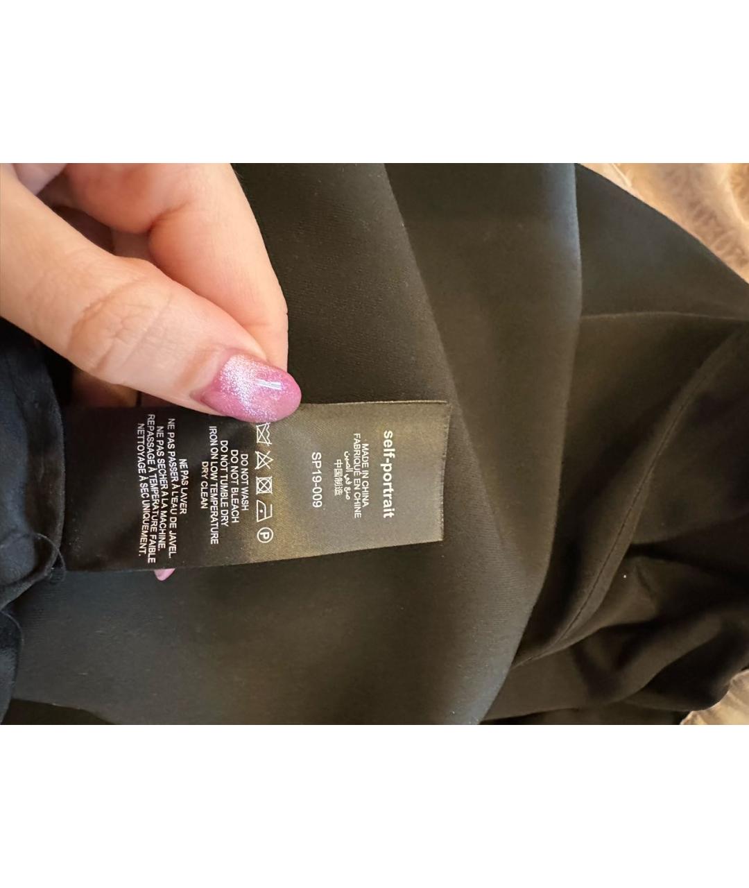 SELF-PORTRAIT Черное полиэстеровое повседневное платье, фото 7