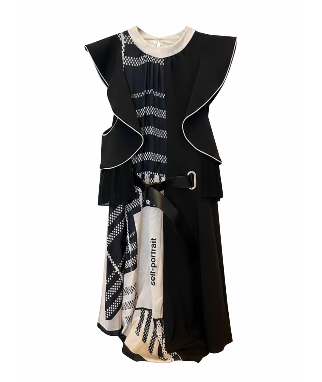 SELF-PORTRAIT Черное полиэстеровое повседневное платье, фото 1