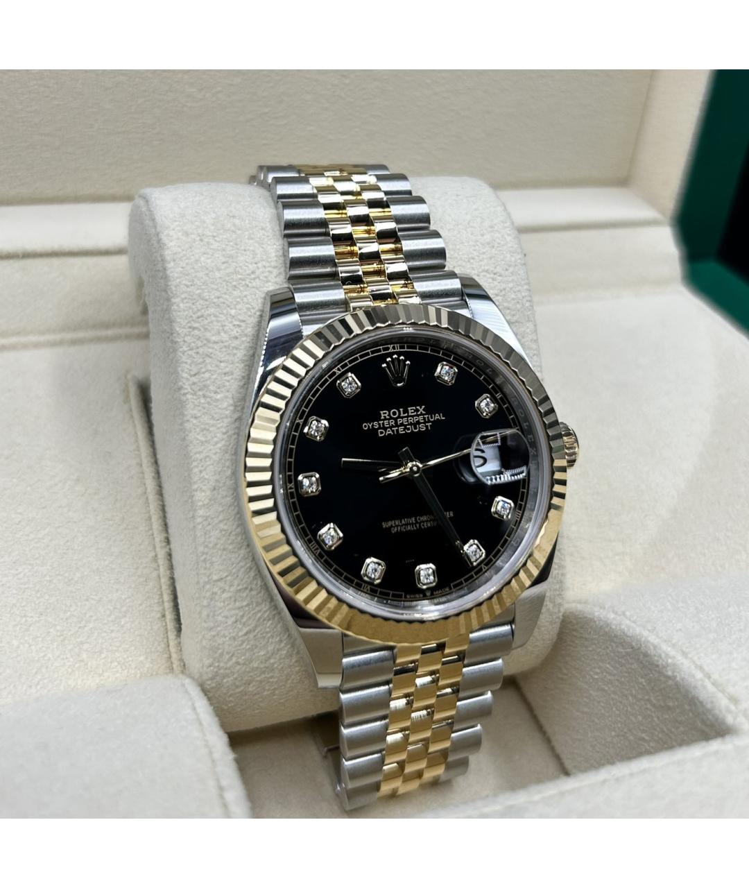 ROLEX Черные часы из желтого золота, фото 3