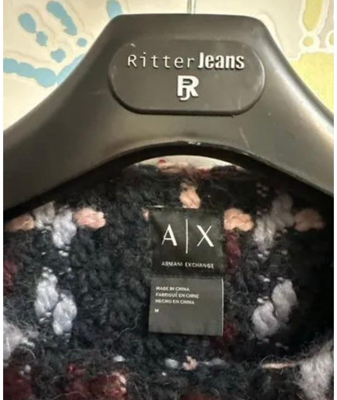 ARMANI EXCHANGE Синее шерстяное пальто, фото 3