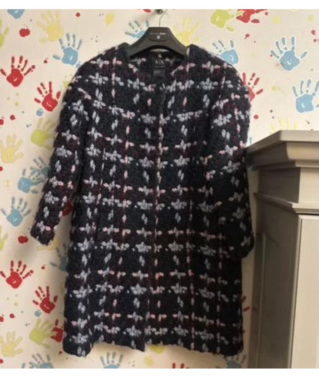 ARMANI EXCHANGE Синее шерстяное пальто, фото 6