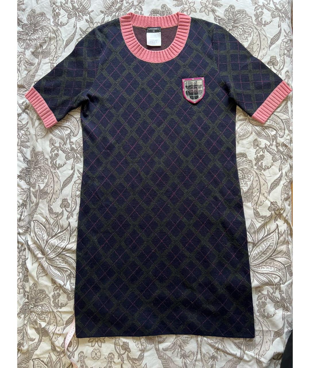 CHANEL Мульти кашемировое повседневное платье, фото 9