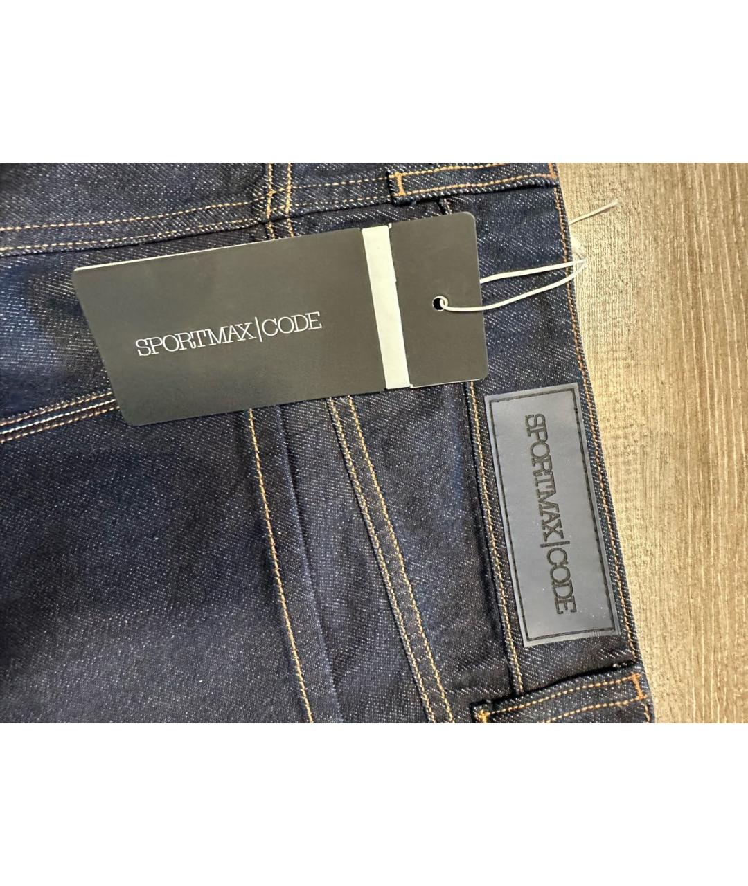 SPORT MAX CODE Темно-синие хлопковые прямые джинсы, фото 6