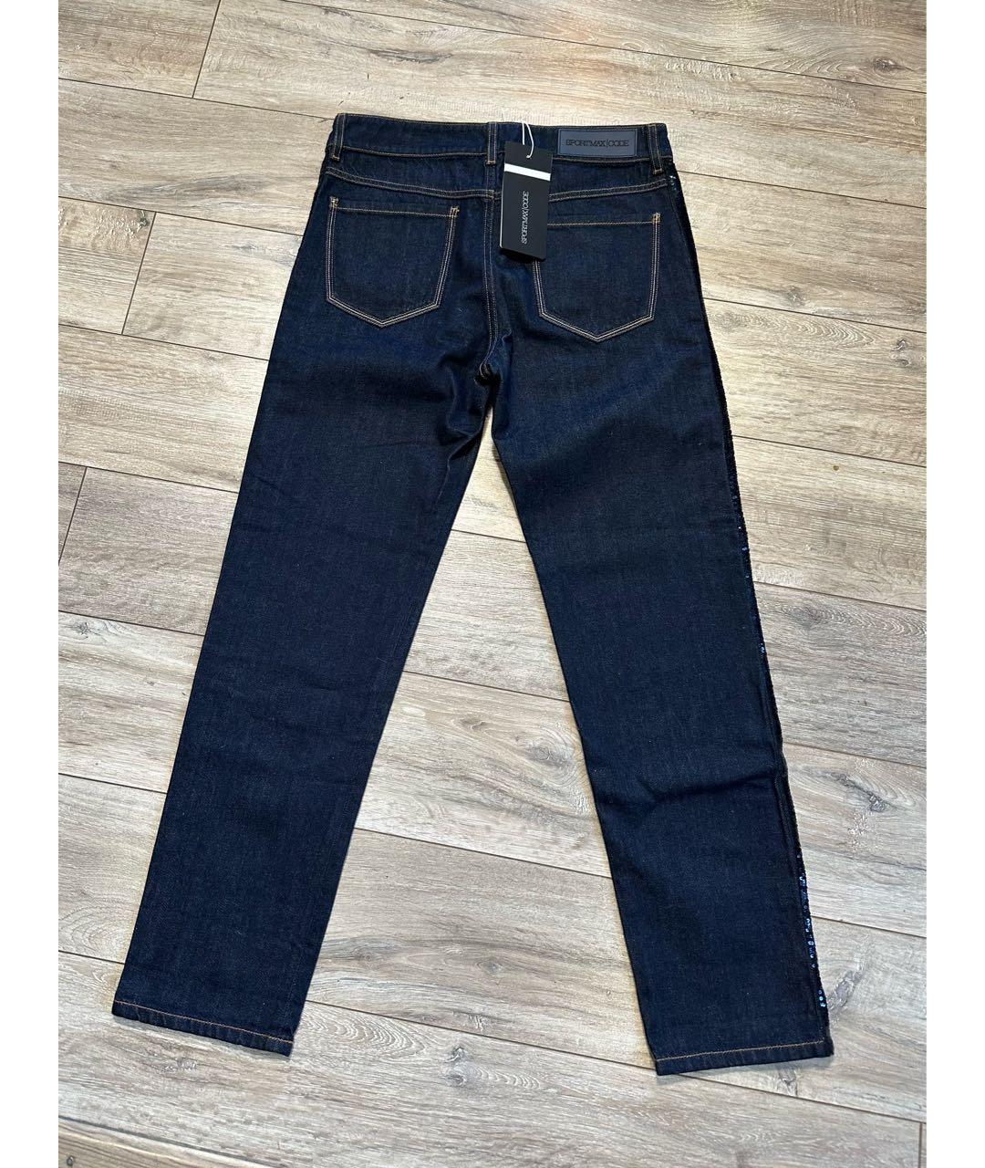 SPORT MAX CODE Темно-синие хлопковые прямые джинсы, фото 2