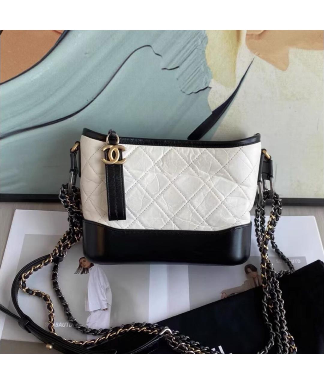 CHANEL Белая кожаная сумка через плечо, фото 4