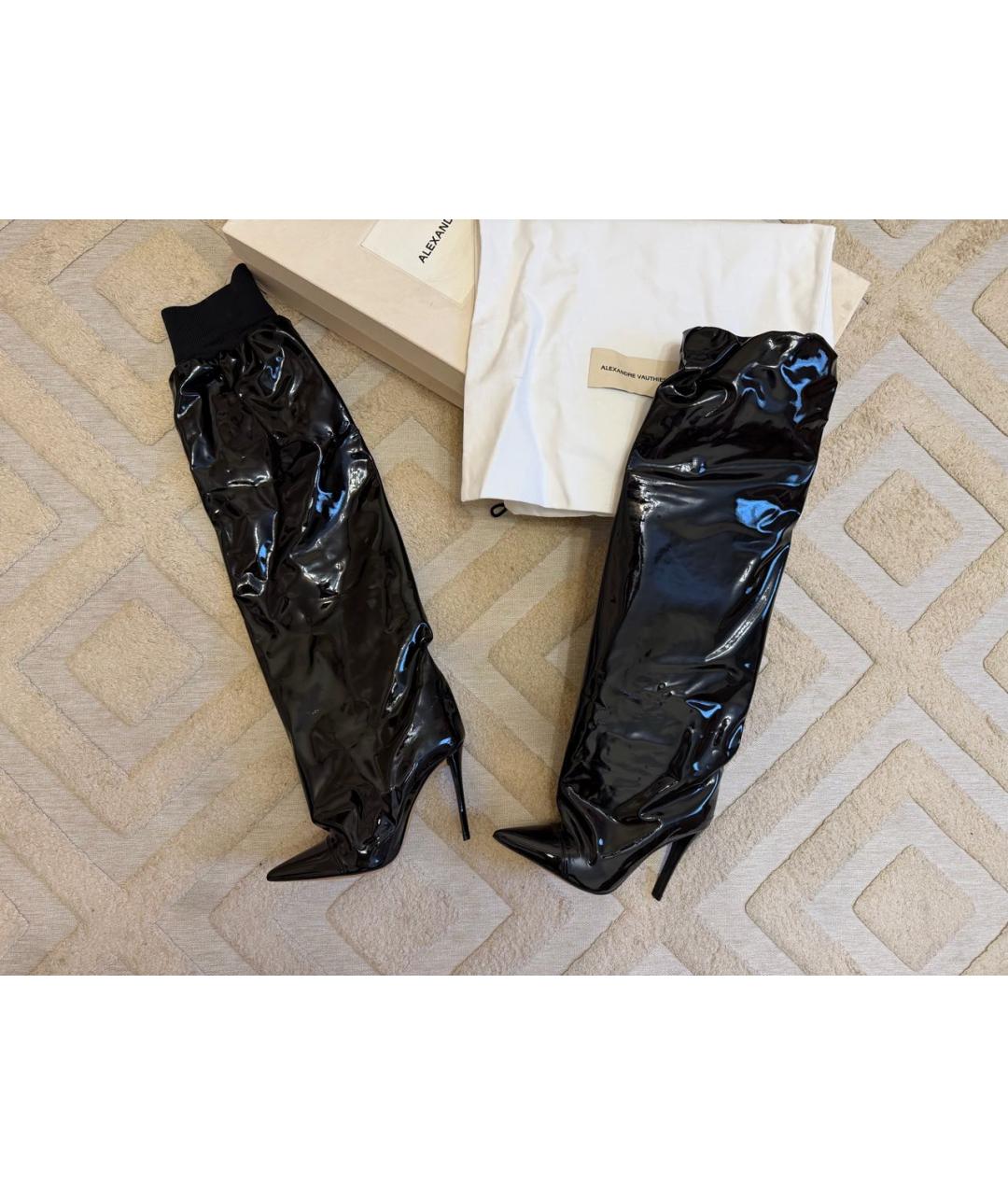 ALEXANDRE VAUTHIER Черные сапоги из лакированной кожи, фото 4