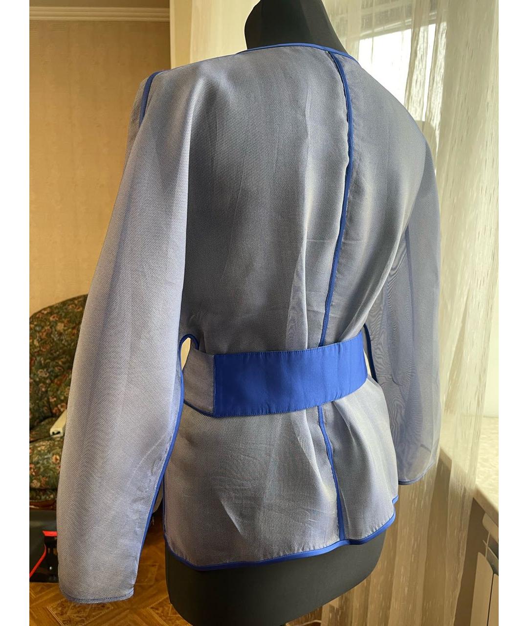 ARMANI COLLEZIONI Голубая шифоновая блузы, фото 5