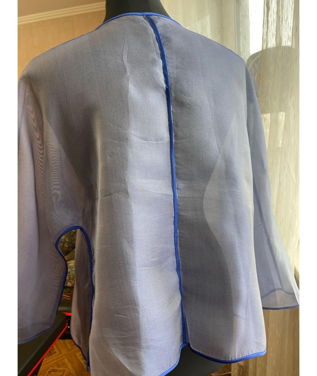 ARMANI COLLEZIONI Голубая шифоновая блузы, фото 7