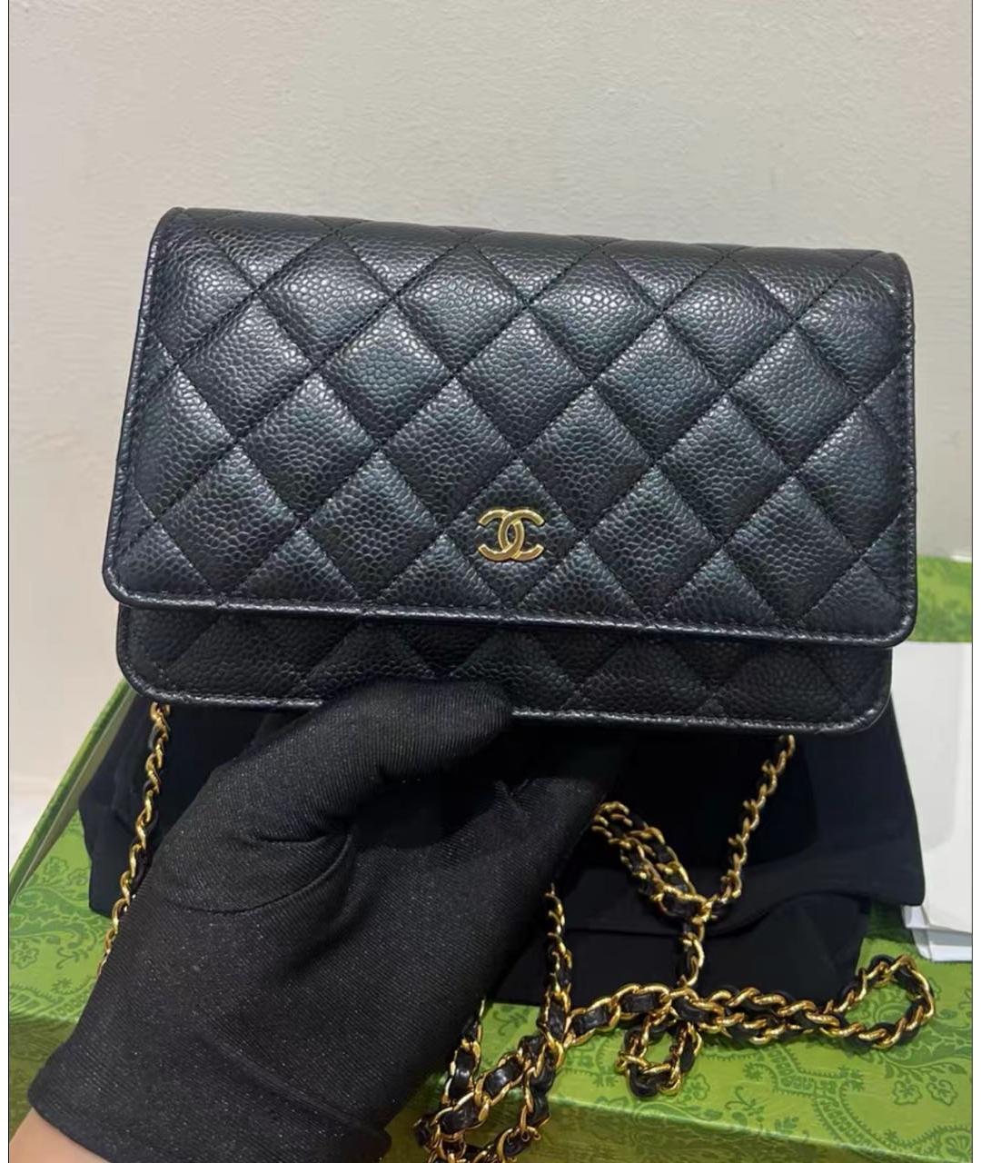 CHANEL Черная кожаная сумка через плечо, фото 2