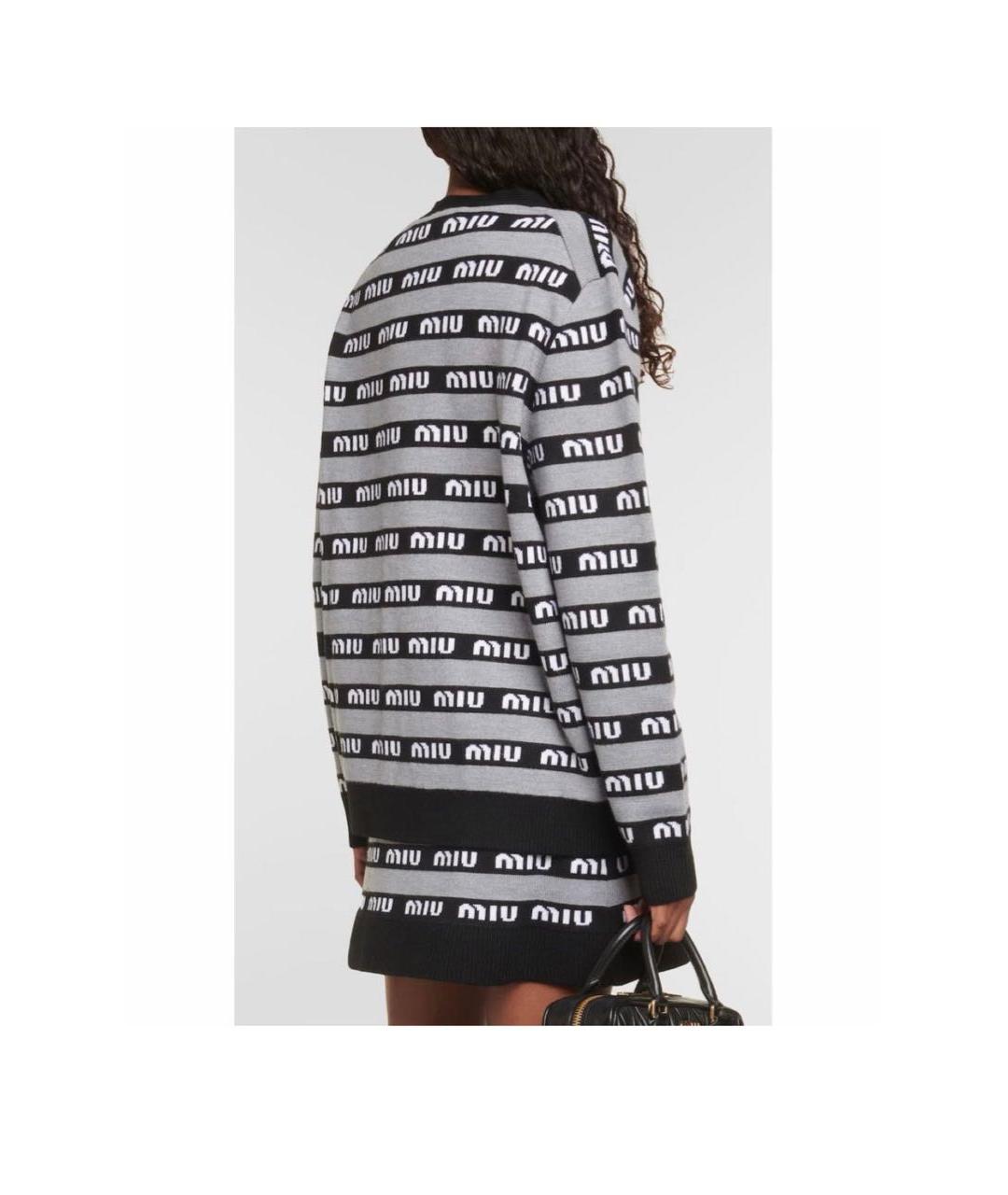 MIU MIU Темно-синий шерстяной кардиган, фото 2