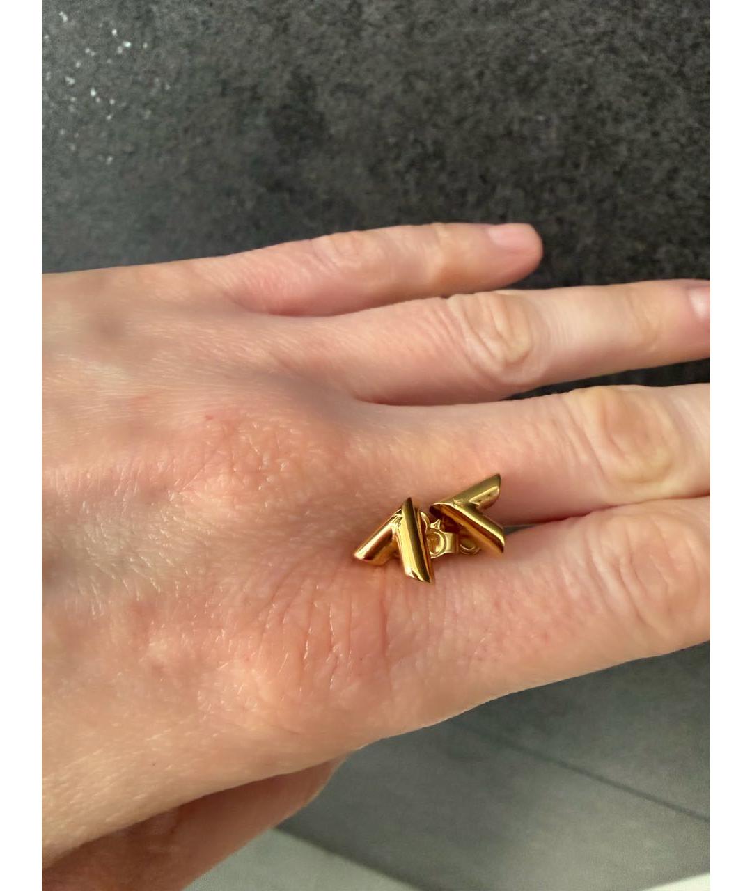 LOUIS VUITTON Золотые металлические серьги, фото 6