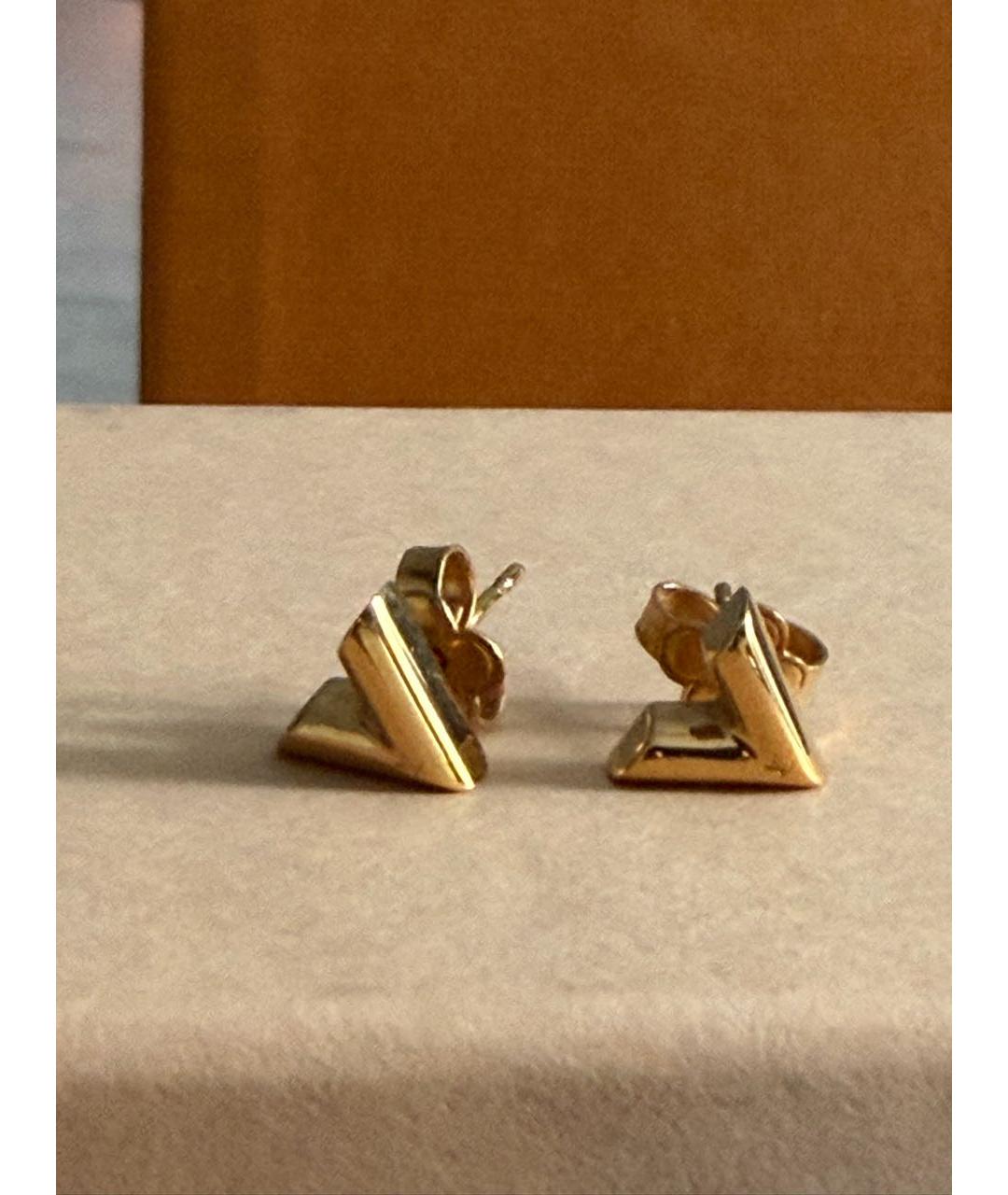 LOUIS VUITTON Золотые металлические серьги, фото 7