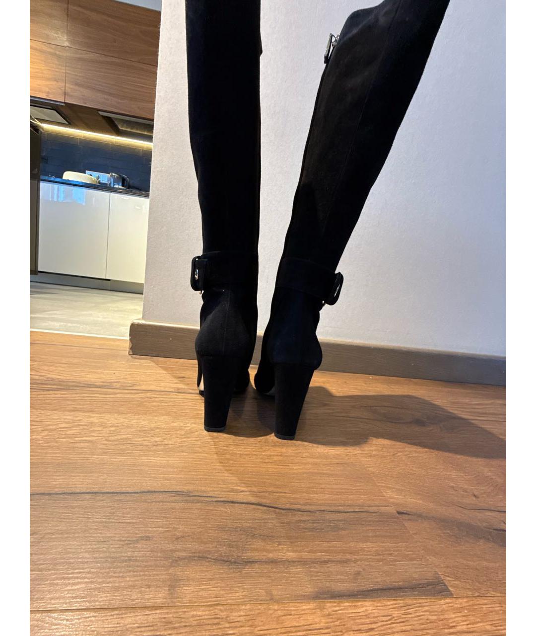 GUCCI Черные замшевые сапоги, фото 4