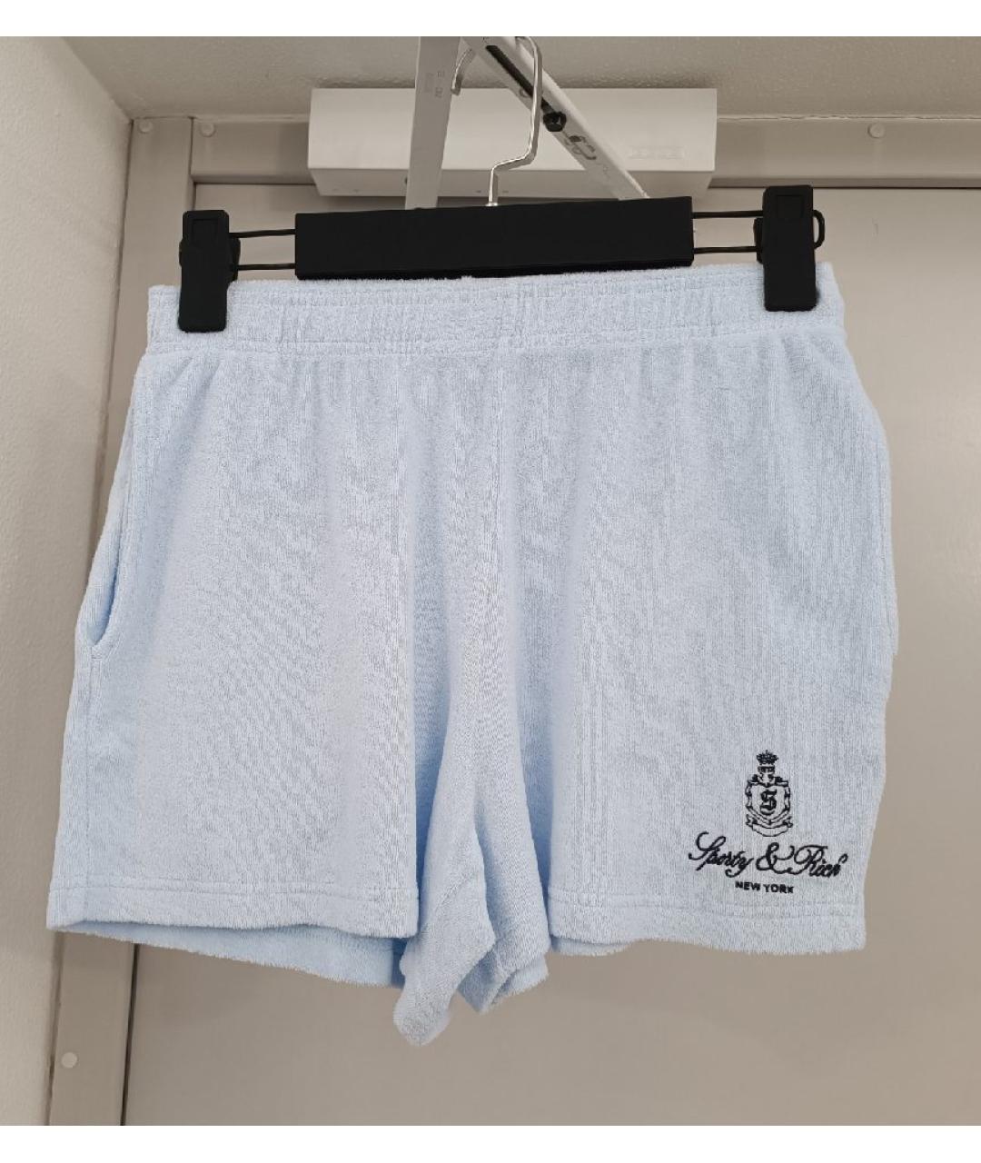 SPORTY AND RICH Голубые хлопковые шорты, фото 8