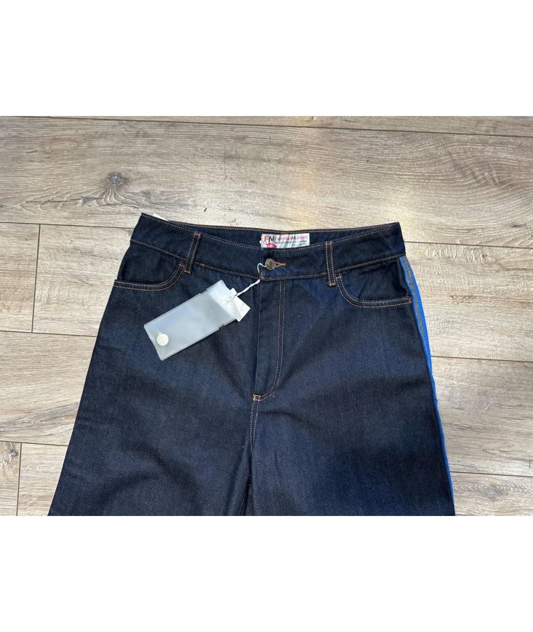 SPORTMAX Темно-синие хлопковые джинсы клеш, фото 5