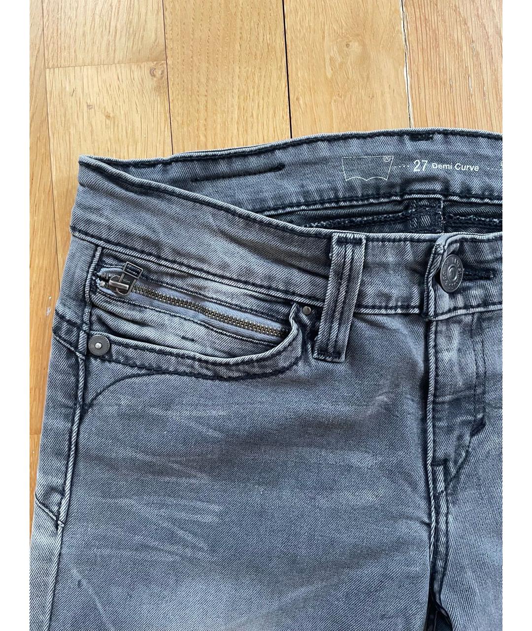 LEVI'S Серые хлопко-полиэстеровые джинсы слим, фото 3