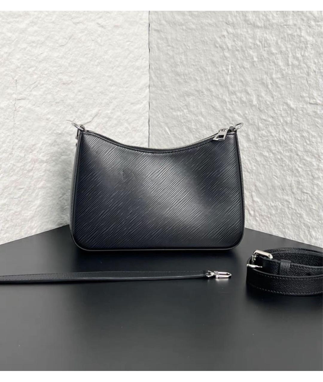 LOUIS VUITTON Черная кожаная сумка через плечо, фото 4