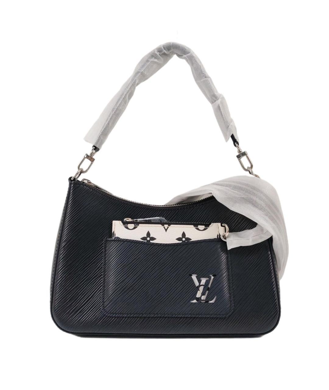 LOUIS VUITTON Черная кожаная сумка через плечо, фото 5