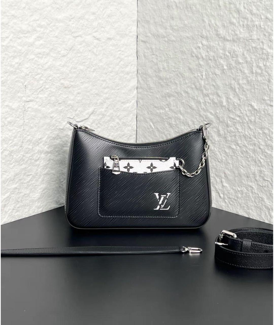 LOUIS VUITTON Черная кожаная сумка через плечо, фото 2