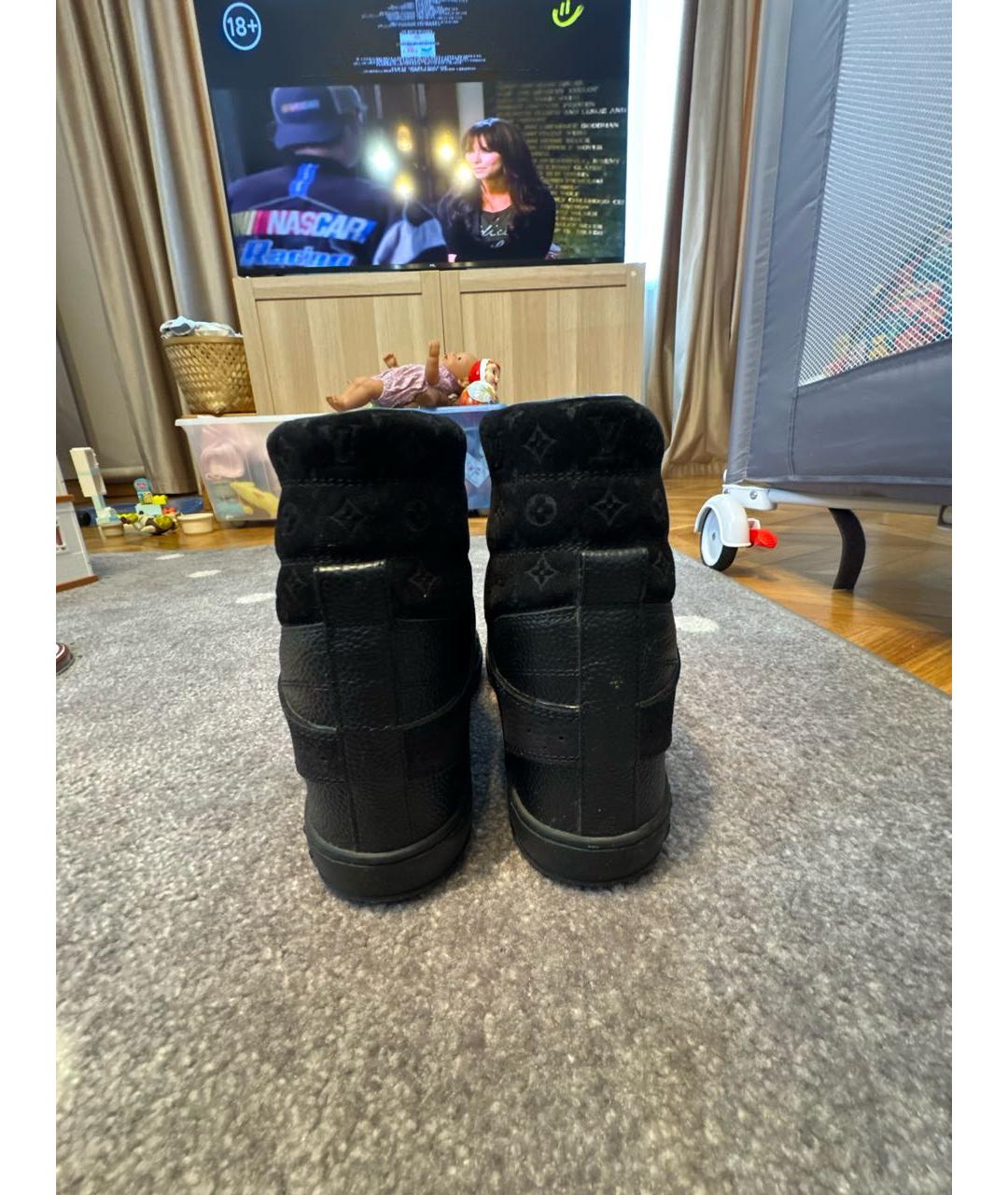 LOUIS VUITTON Черные кожаные ботинки, фото 4