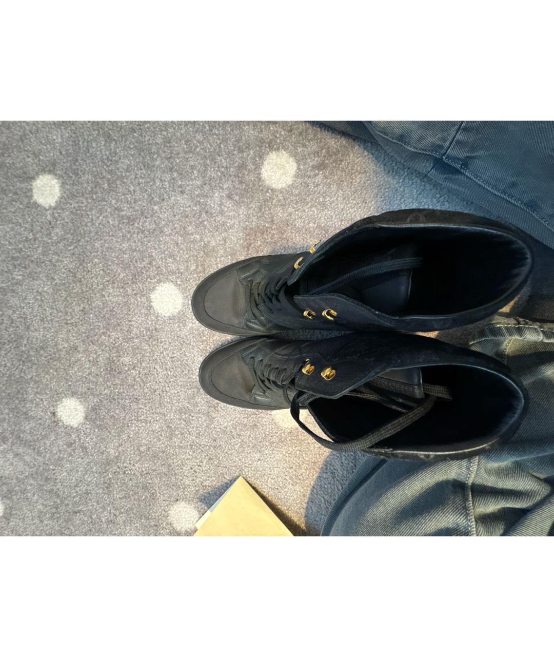 LOUIS VUITTON Черные кожаные ботинки, фото 3
