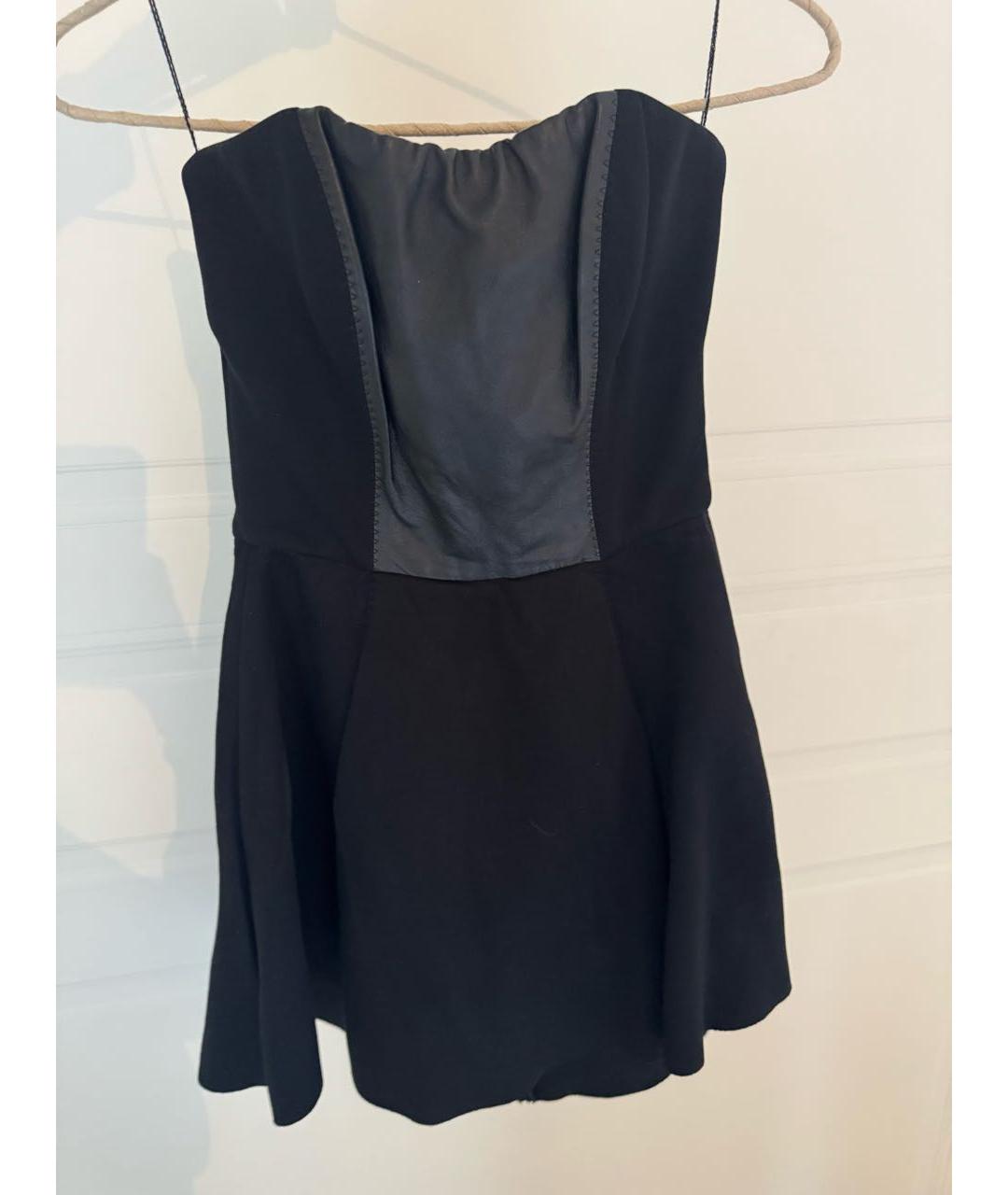 PINKO Черное кожаное коктейльное платье, фото 7