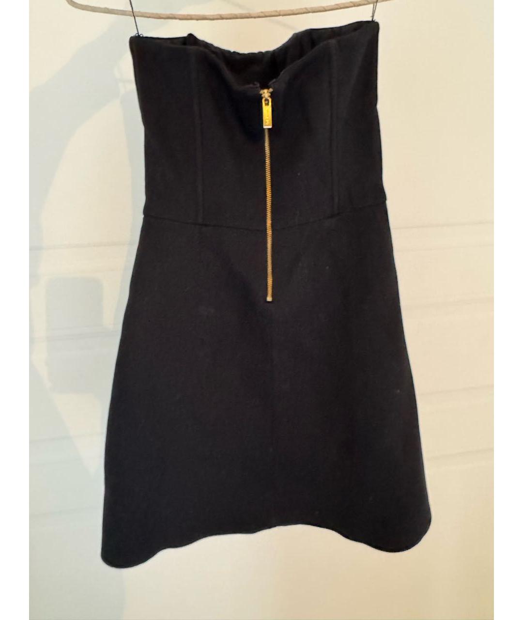 PINKO Черное кожаное коктейльное платье, фото 3