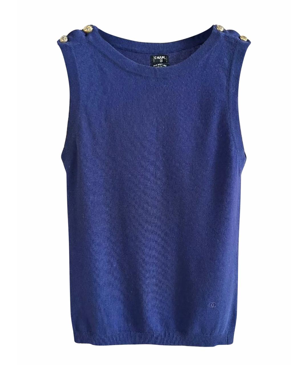 CHANEL Темно-синяя майка, фото 1