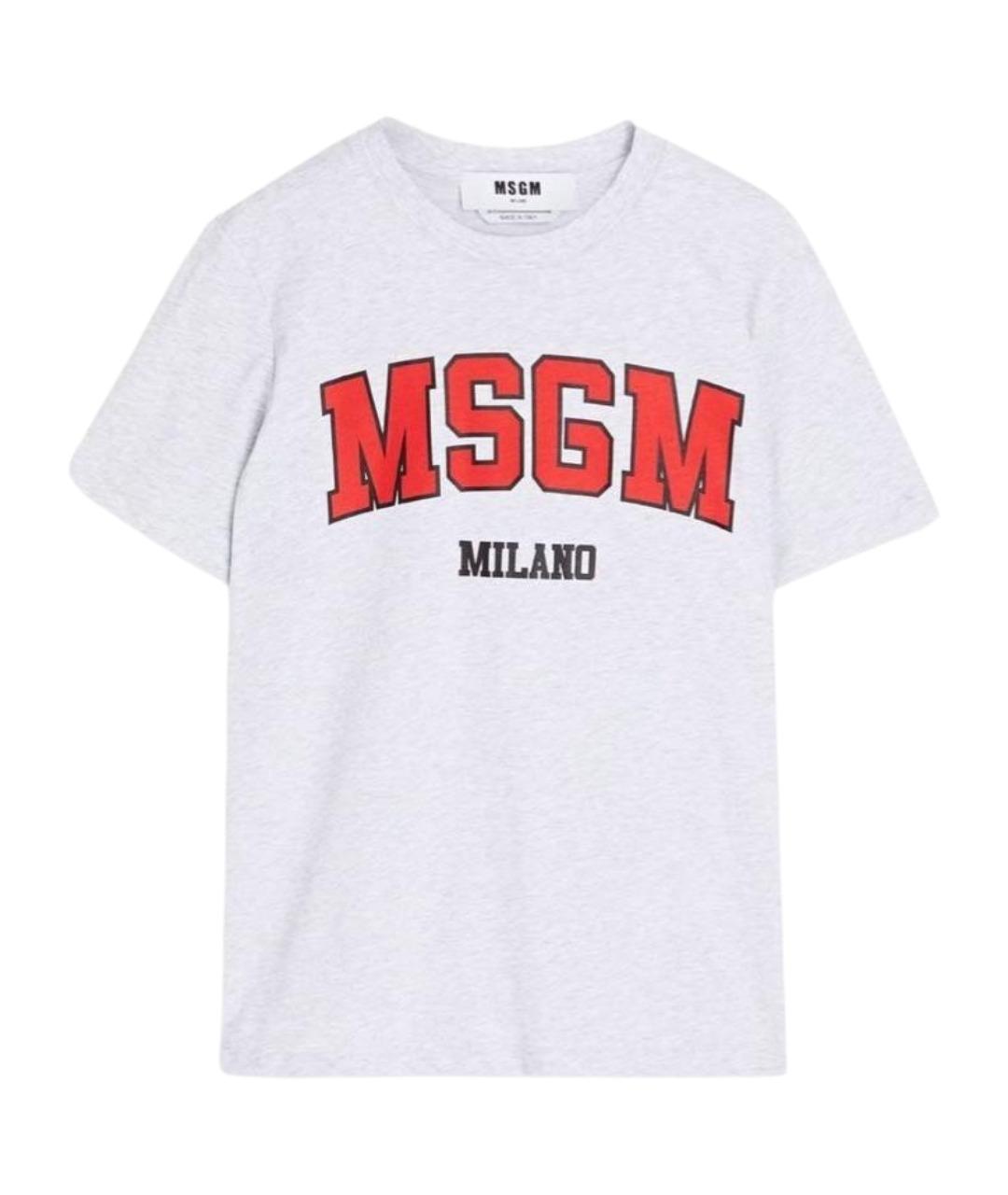 MSGM Серая хлопковая футболка, фото 1