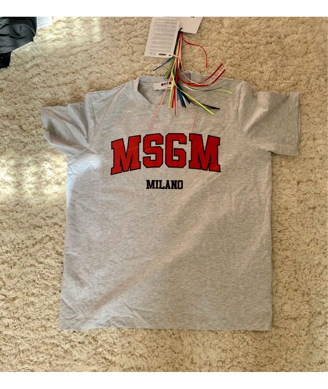MSGM Серая хлопковая футболка, фото 3