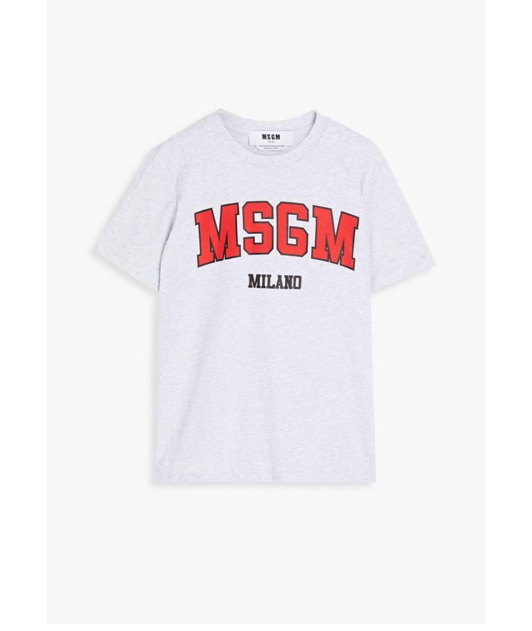 MSGM Серая хлопковая футболка, фото 5