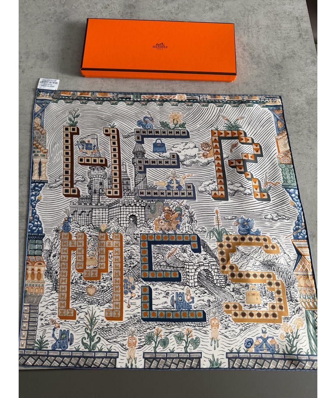 HERMES Мульти шелковый платок, фото 5