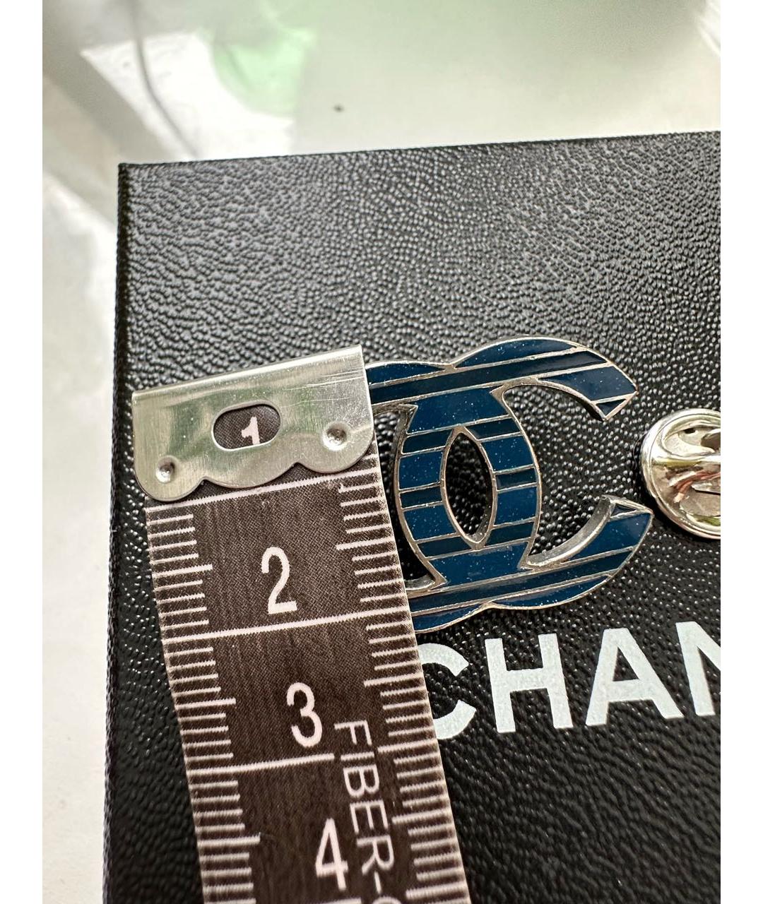 CHANEL Синяя металлическая булавка / брошь, фото 7