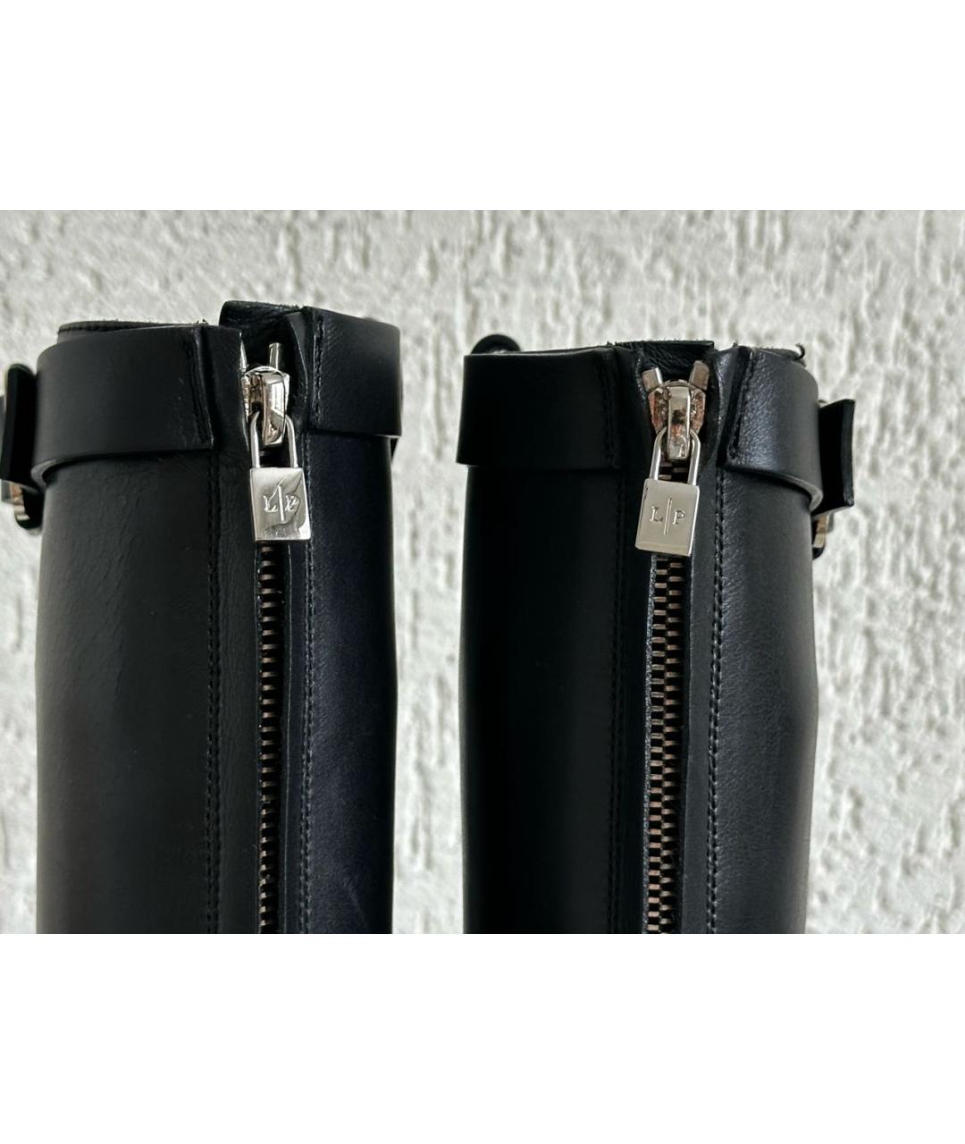 LORO PIANA Черные кожаные сапоги, фото 6