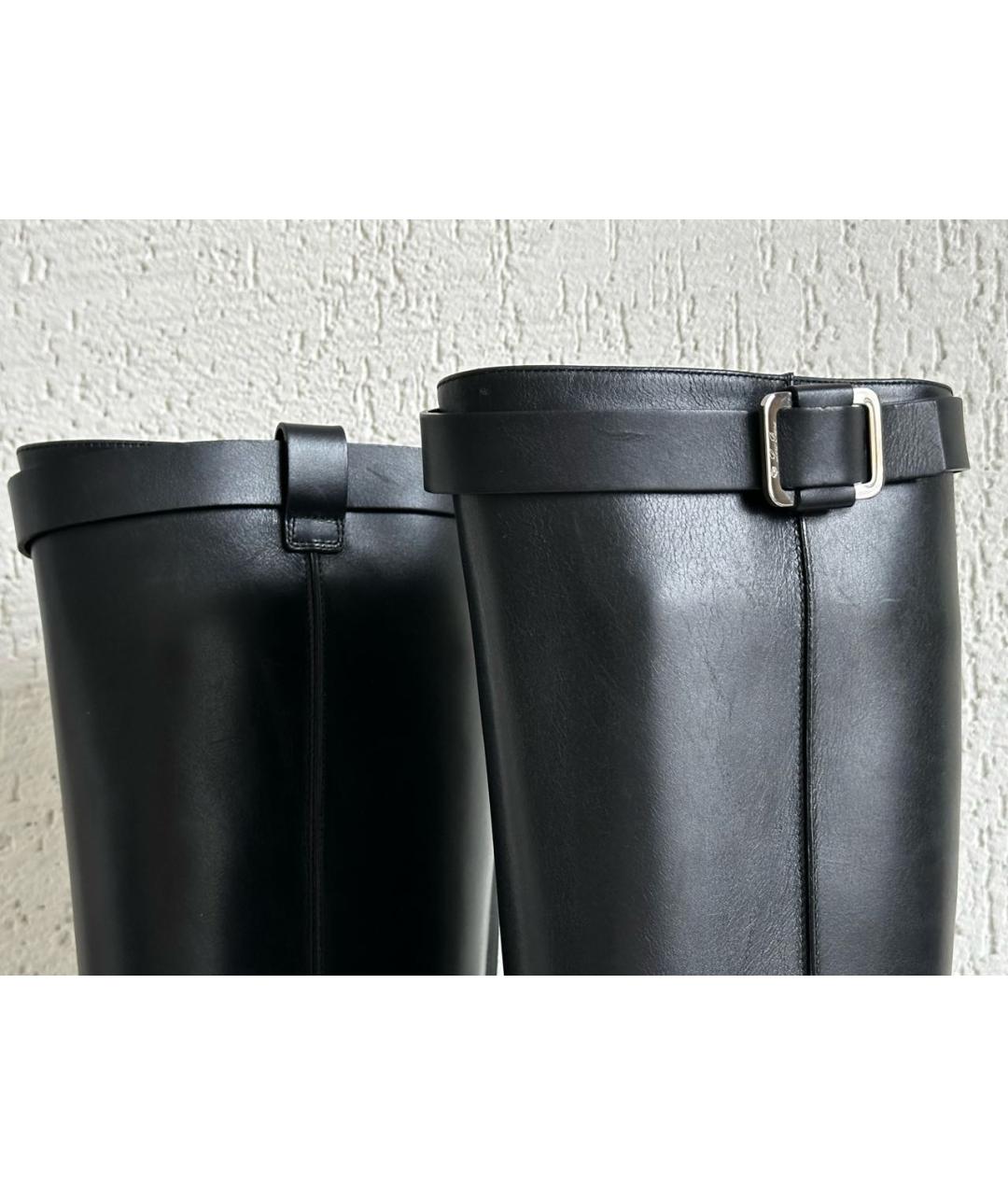 LORO PIANA Черные кожаные сапоги, фото 5