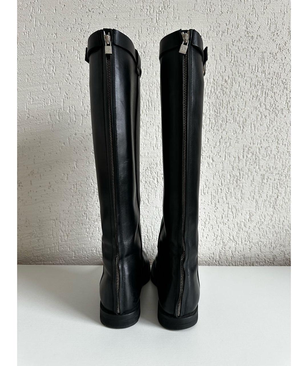 LORO PIANA Черные кожаные сапоги, фото 4