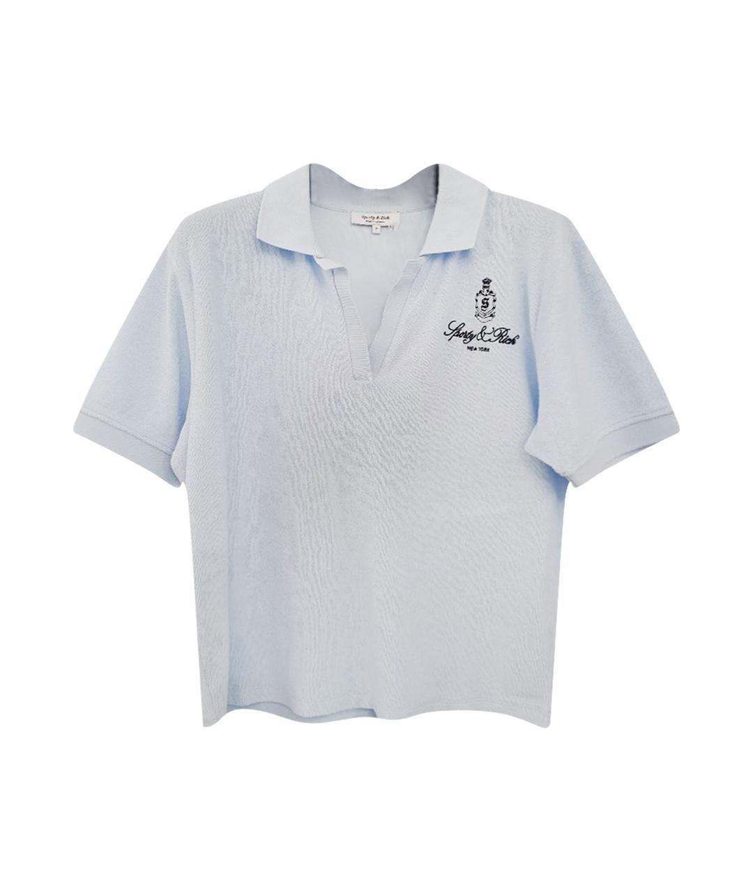 SPORTY AND RICH Голубая хлопковая футболка, фото 1