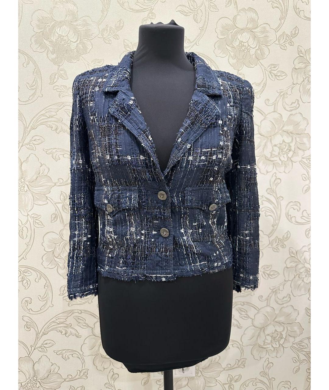 CHANEL Темно-синий жакет/пиджак, фото 2