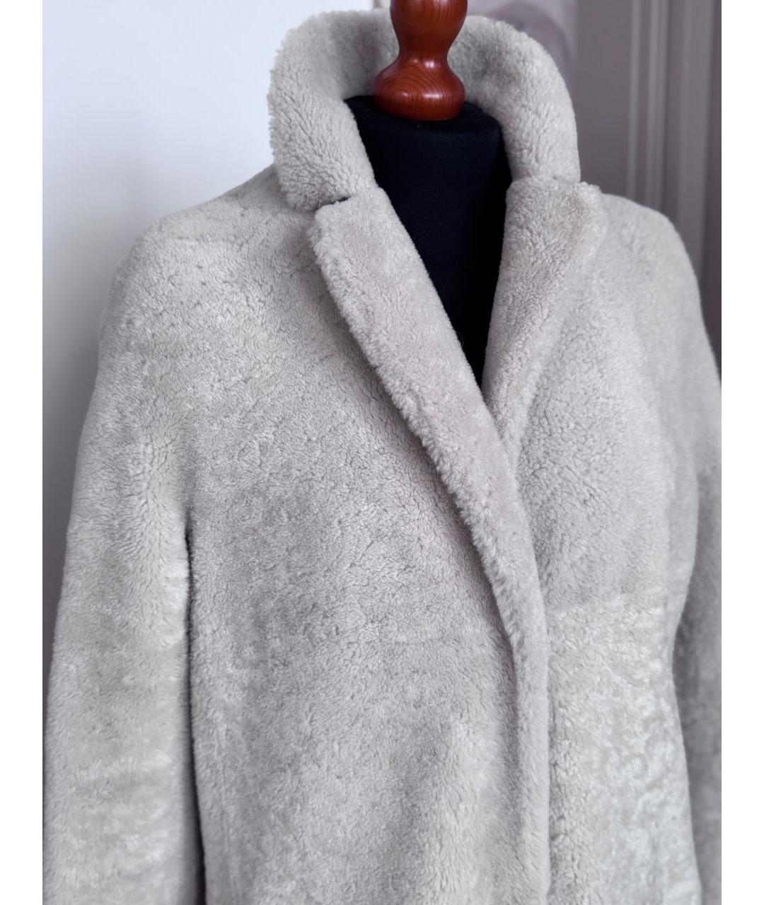 'S MAX MARA Серая меховая дубленка, фото 3