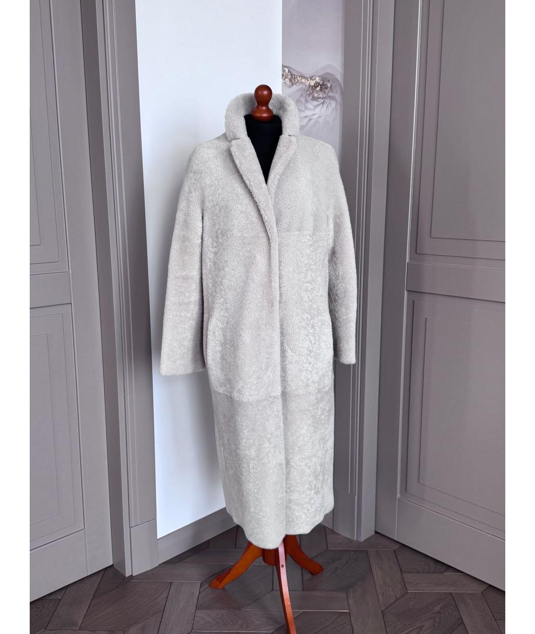 'S MAX MARA Серая меховая дубленка, фото 9