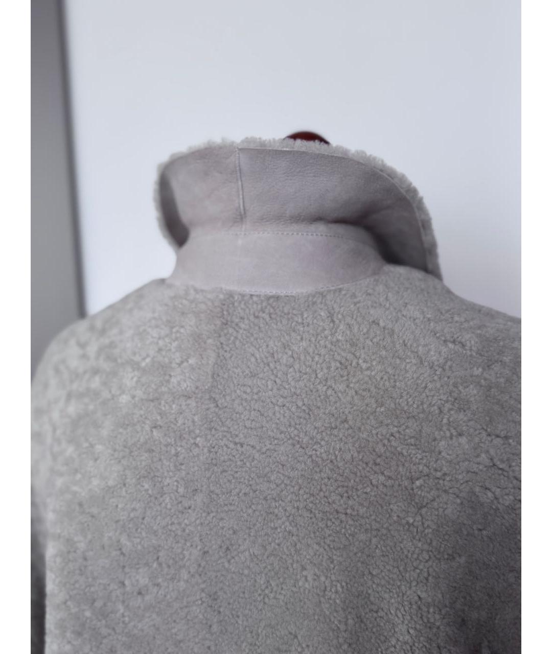 'S MAX MARA Серая меховая дубленка, фото 5