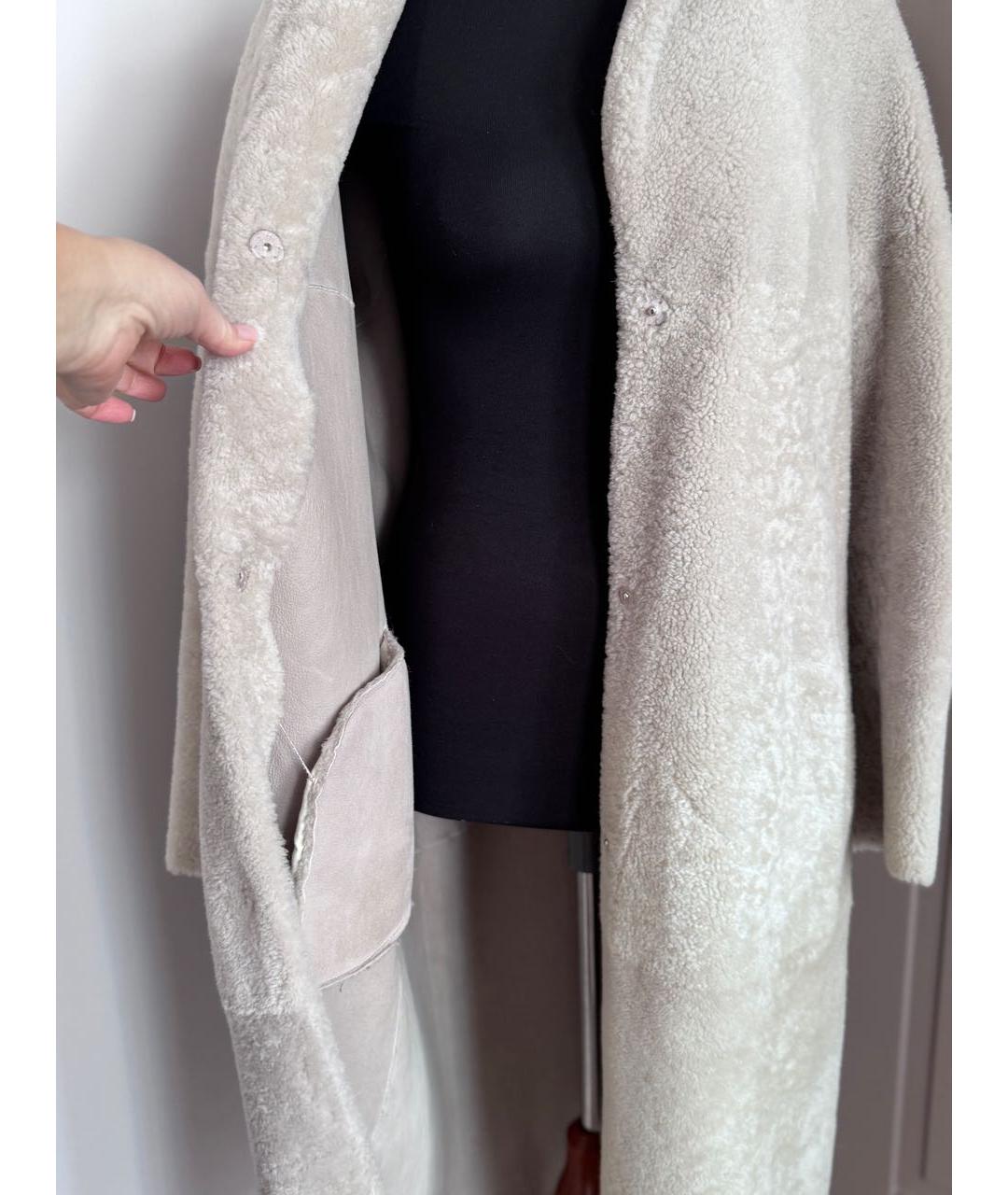 'S MAX MARA Серая меховая дубленка, фото 4