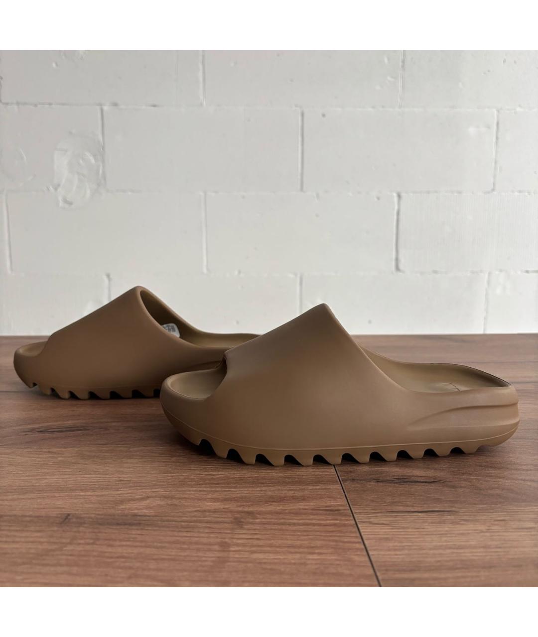 ADIDAS YEEZY Коричневые шлепанцы, фото 4