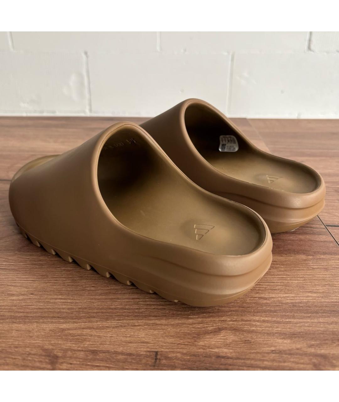 ADIDAS YEEZY Коричневые шлепанцы, фото 3