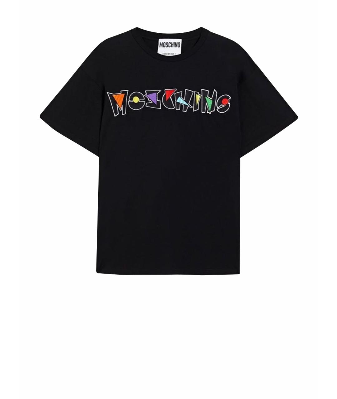 MOSCHINO Черная хлопковая футболка, фото 1