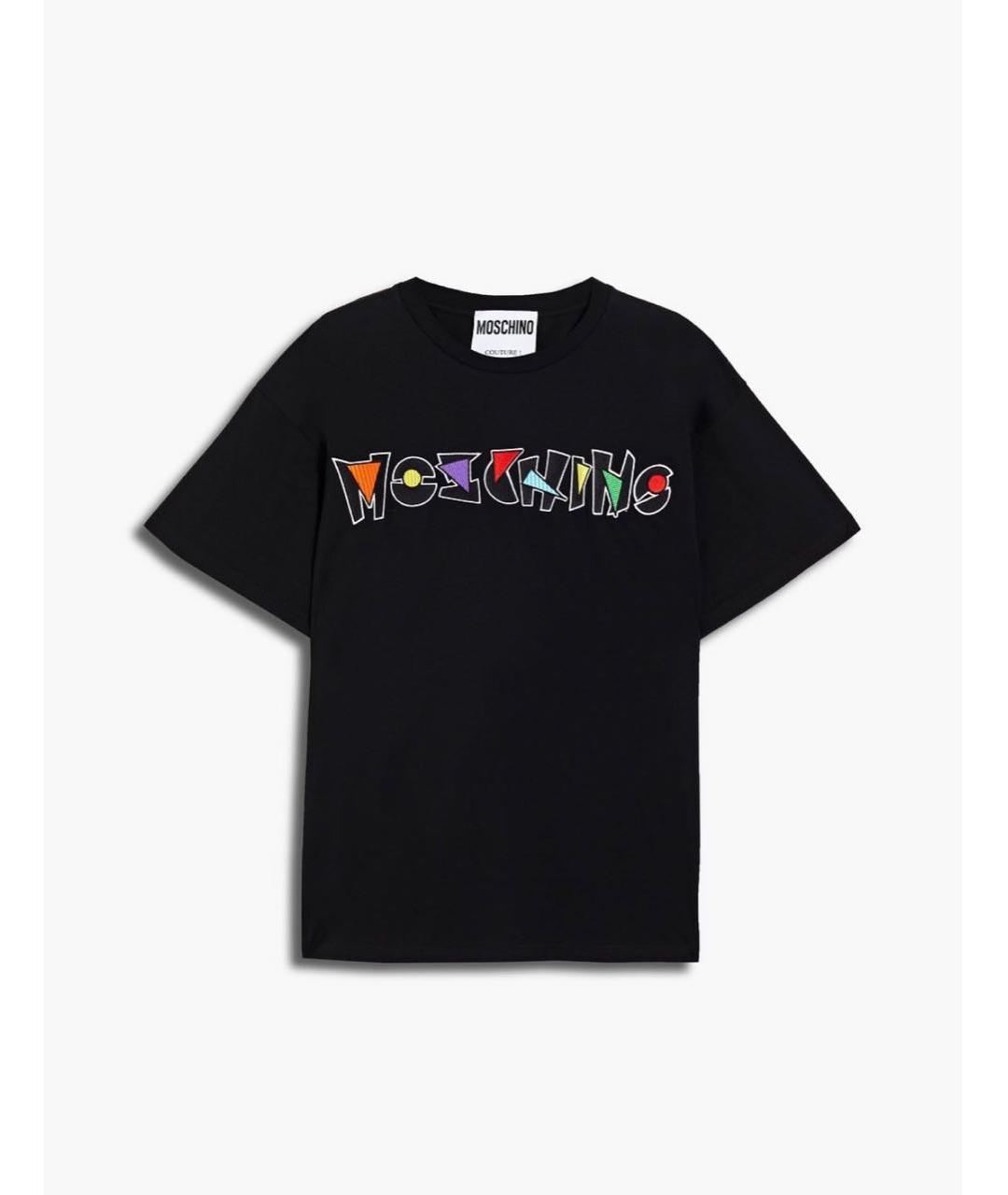 MOSCHINO Черная хлопковая футболка, фото 5